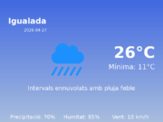 AEMET: El temps per a Igualada – 27 de Abril de 2026