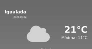AEMET: El temps per a Igualada – 2 de Maig de 2026