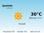 AEMET: El temps per a Igualada – 25 de Maig de 2026
