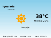 Predicció meteorològica: Igualada, 17 de Juliol de 2026