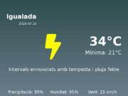 Previsió de l’AEMET a Igualada avui 25 de Juliol de 2026