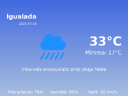 El temps a Igualada avui, 26 de Juliol de 2026