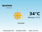 Previsió de l’AEMET a Igualada avui 27 de Juliol de 2026