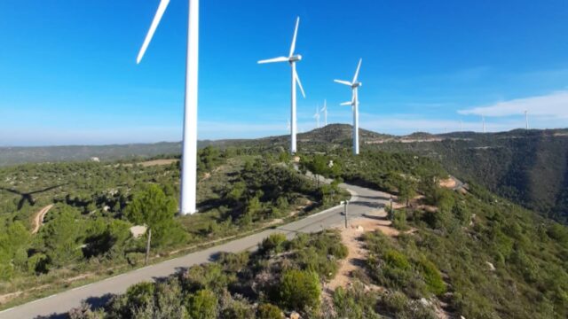 Imatge del Parc Eòlic de la Serra de Rubió, zona de l'incident (Castellfollit del Boix)